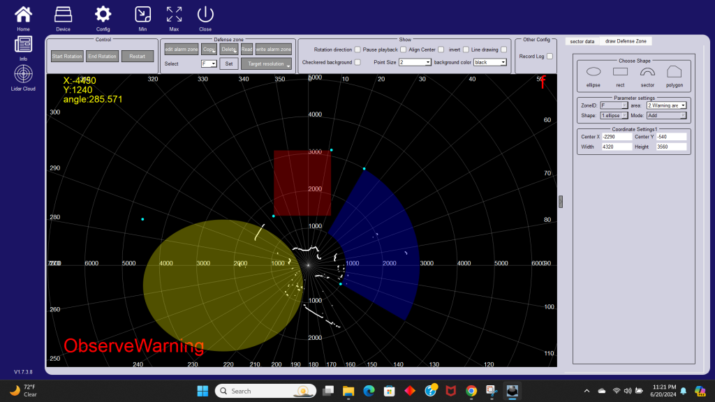 GUI and Zone Setting Software